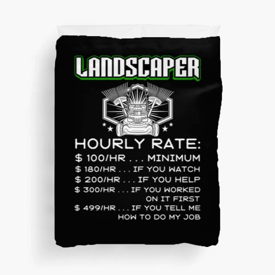 Landscaper Grass Care Lawn Mower Duvet Covers