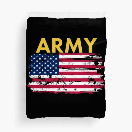 US Army and the tattered old flag Duvet Covers
