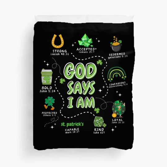 God says i am St. Patricks Day Duvet Covers
