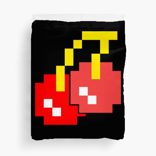 8 Bit Pixel Cherries 80s Video Game Halloween Duvet Covers
