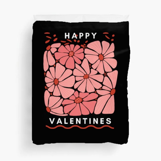 Midnight Blooms: A Floral Valetine's Embrace. Duvet Covers