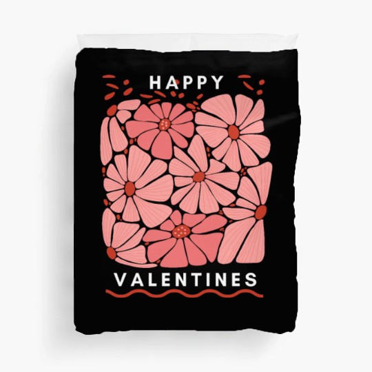 Midnight Blooms: A Floral Valetine's Embrace. Duvet Covers