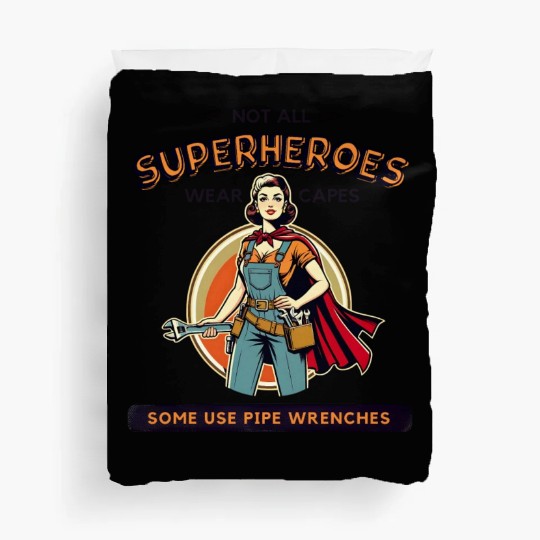Empowered Female Plumber - Superhero Duvet Covers
