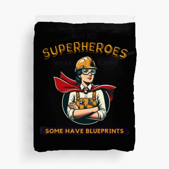 Female Engineer Superhero Duvet Covers