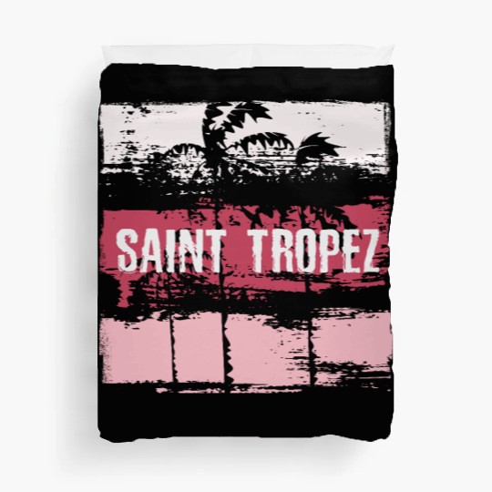 Saint Tropez Vacation Souvenir Abstract Artistic Duvet Covers