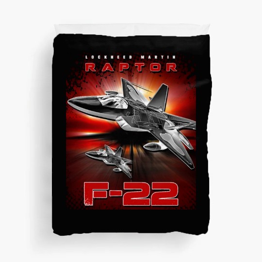 F-22 Raptor Fighterjet Us Air Force Warbird Duvet Covers