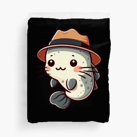 Cool Catfish in Hat Duvet Covers