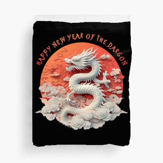 Fantasy Dragon: Happy New Year of the Dragon! Duvet Covers