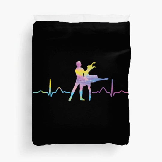 Ballet Dancer Heartbeat EKG Ballerina Duvet Covers