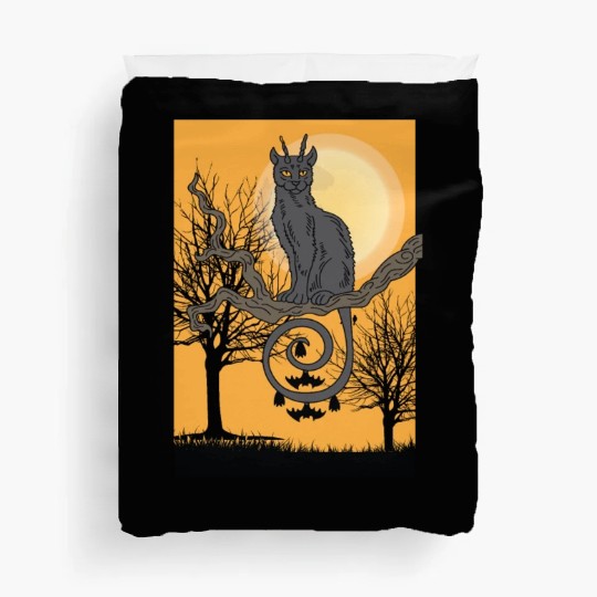 Cat Full Moon Cat Parent Gift Duvet Covers