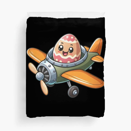 Easter Egg Airplane Pilot Design Duvet Covers
