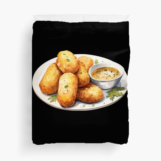 French Crispy Potato Croquettes Duvet Covers