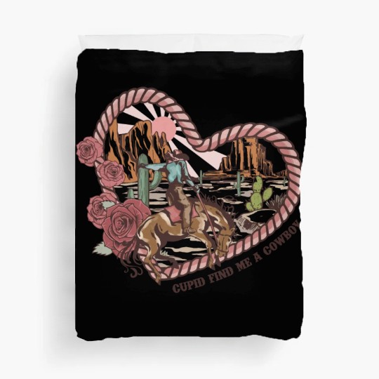 Cupid Find Me A Cowboy Duvet Covers