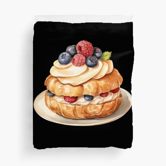 Vanilla Cream Puffs With Fresh Berries Duvet Covers