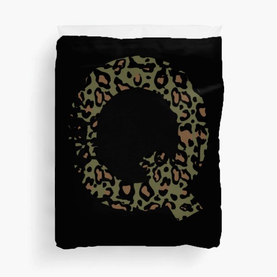 Q army camo design Duvet Covers