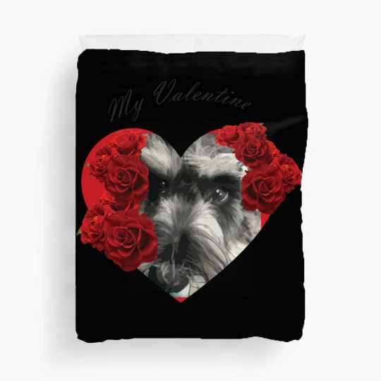 Schnauzer valentine Duvet Covers