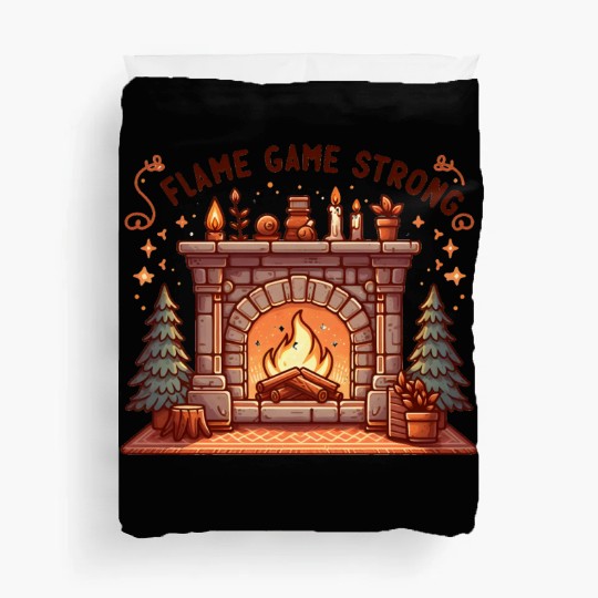 Fireplace: Flame Game Strong Duvet Covers