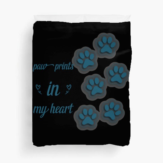 paw prints in my heart Duvet Covers