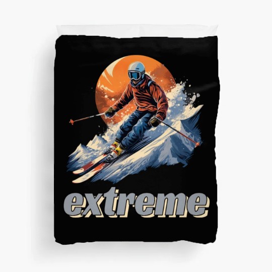 Skiing Off Piste Winter Fun for a Skiers Duvet Covers