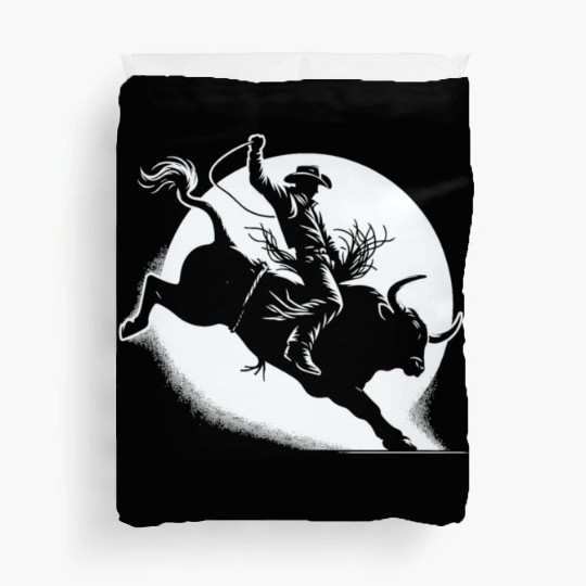 Rodeo Bull Riding Livestock Show Farmer Cattle Duvet Covers