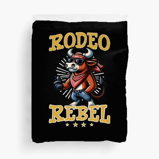 Rodeo Bull Riding Livestock Show Farmer Cattle Duvet Covers