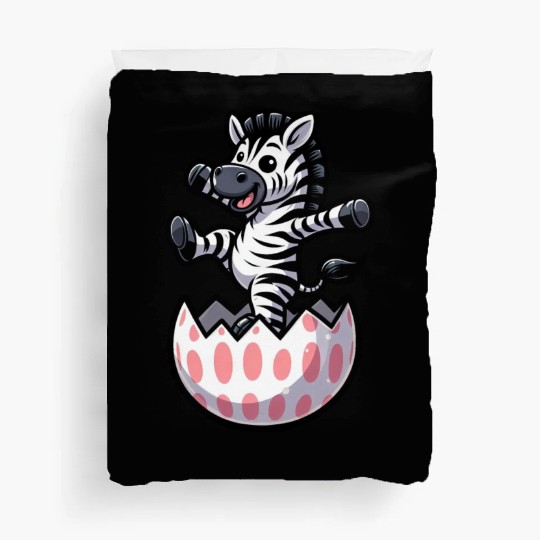 Easter Zebra Comic Easter Egg Duvet Covers