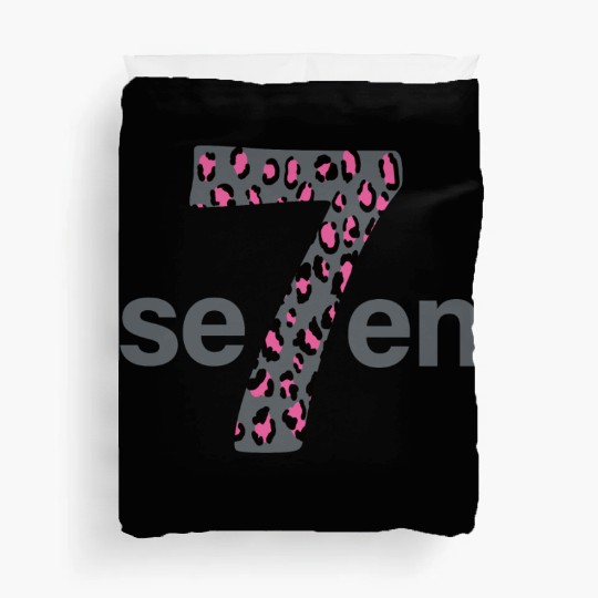 Seven in pink animal print Duvet Covers