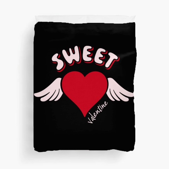 Sweet Valentine Valentine's Day Heart Cupid Wings Duvet Covers