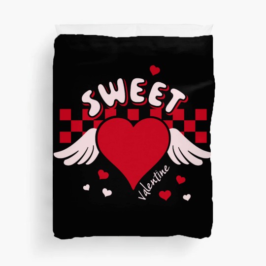 Sweet Valentine Valentine's Day Heart Cupid Wings Duvet Covers