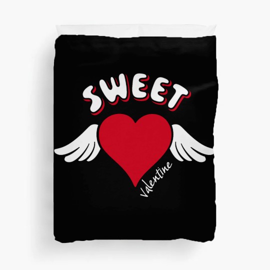 Sweet Valentine Valentine's Day Heart Cupid Wings Duvet Covers