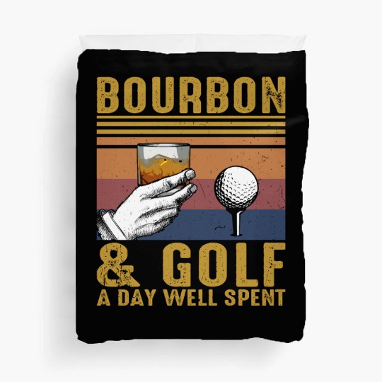 Bourbon Golf Funny Golfer Bourbon Lover Duvet Covers