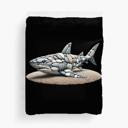 Serene Pebble Art Great White Shark Duvet Covers