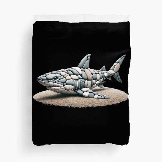 Serene Pebble Art Great White Shark Duvet Covers