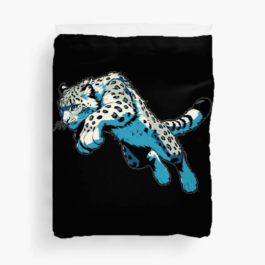 Snow Leopard Leopard White Leopard Duvet Covers