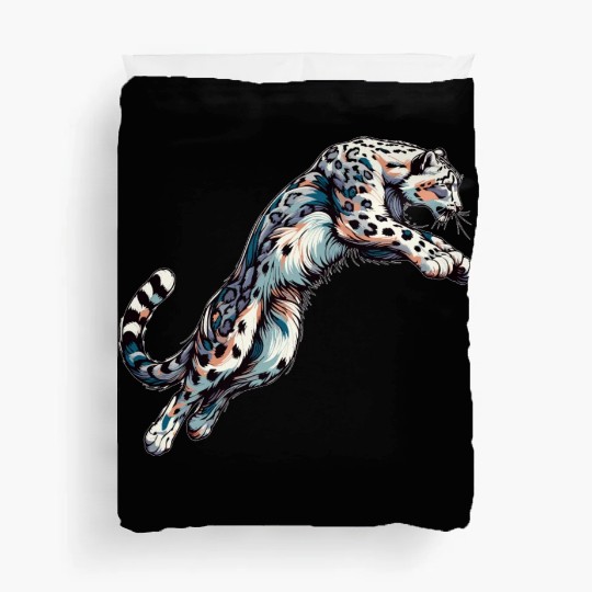Snow Leopard Leopard White Leopard Duvet Covers