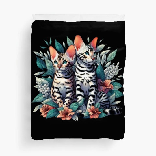 Bengal Kittens Snow Asian Cats Duvet Covers