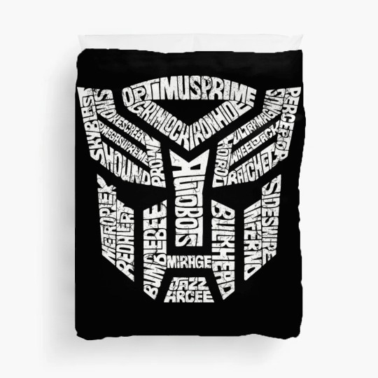 Trans formers Autobots Comics Typography Duvet Covers