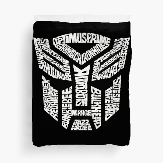 Trans formers Autobots Comics Typography Duvet Covers