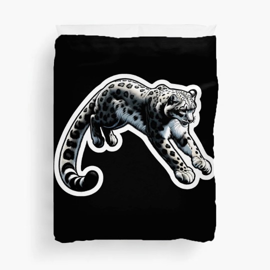 Snow Leopard Leopard White Leopard Duvet Covers