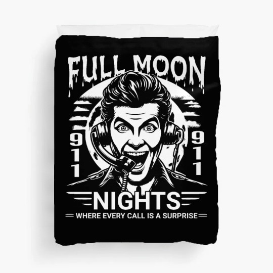 Full Moon Nights Where Every Call is a Surprise Duvet Covers