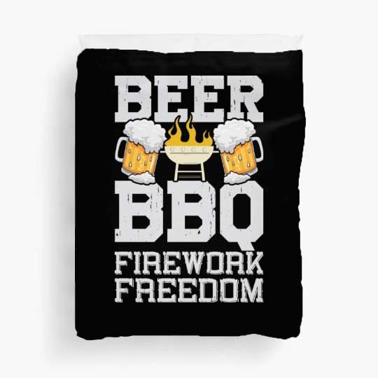 Beer BBQ Firework Freedom - BBQ Barbeque Duvet Covers
