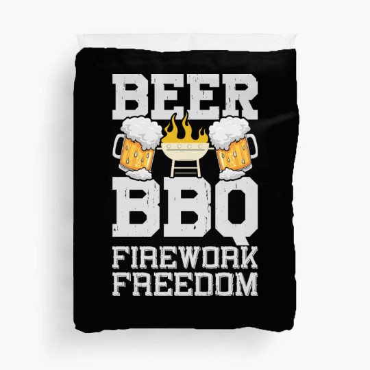 Beer BBQ Firework Freedom - BBQ Barbeque Duvet Covers