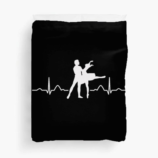 Ballet Dancer Heartbeat EKG Ballerina Duvet Covers