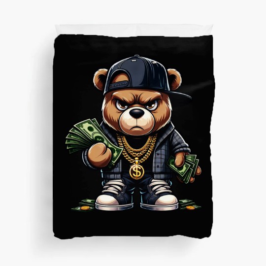 teddy bear with money Duvet Covers