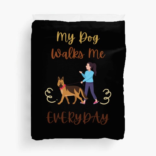 German Shepherd Dog Walking Duvet Covers