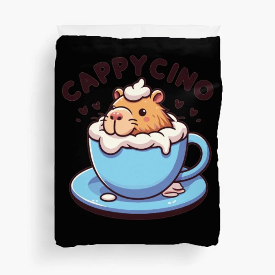 Cappyccino Capybara Coffee Cappuccino Duvet Covers