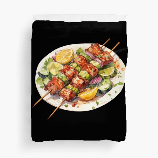 Greek Chicken Souvlaki Duvet Covers