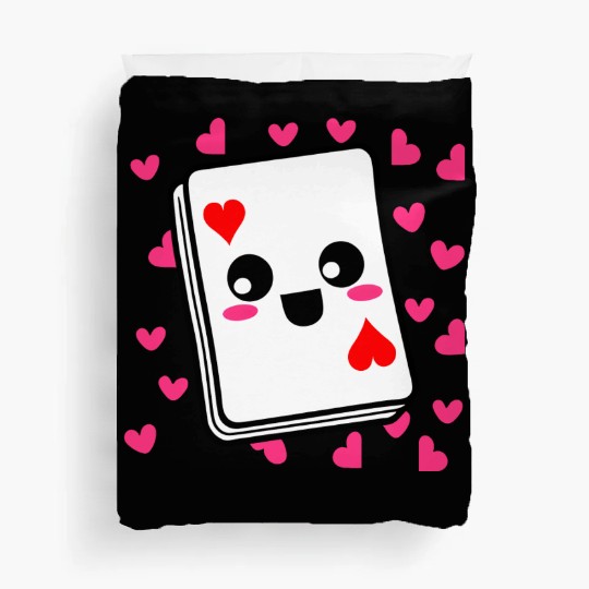 Kawaii Playing Card Hearts Duvet Covers