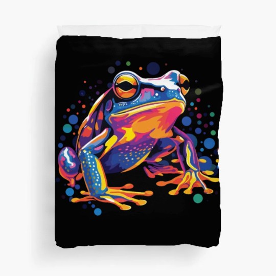 Watercolor Colorful Frog Colorful Animals Duvet Covers