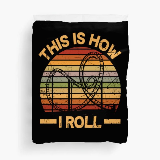 Retro Funny Roller Coaster Lover Roller Coaster Duvet Covers